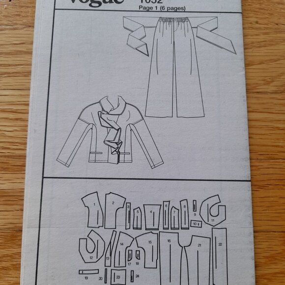 Vogue Designer Sewing Pattern Issey Miyake 1052 Size 6-12 UNCUT Jacket Pants - Picture 10 of 10